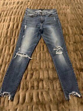 Flying Monkey Distressed Dark Blue Skinny Jeans
